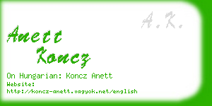 anett koncz business card